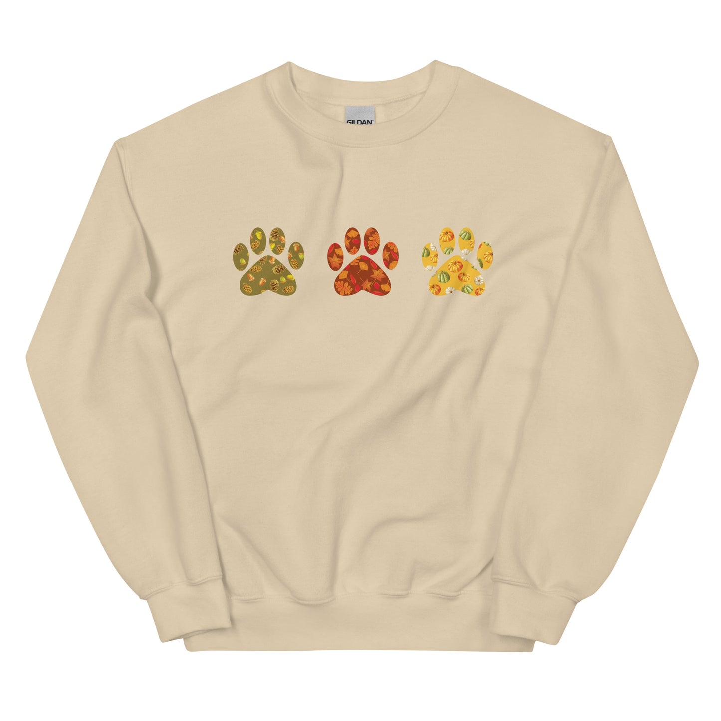 Festive Fall Paw Prints Crewneck Sweatshirt