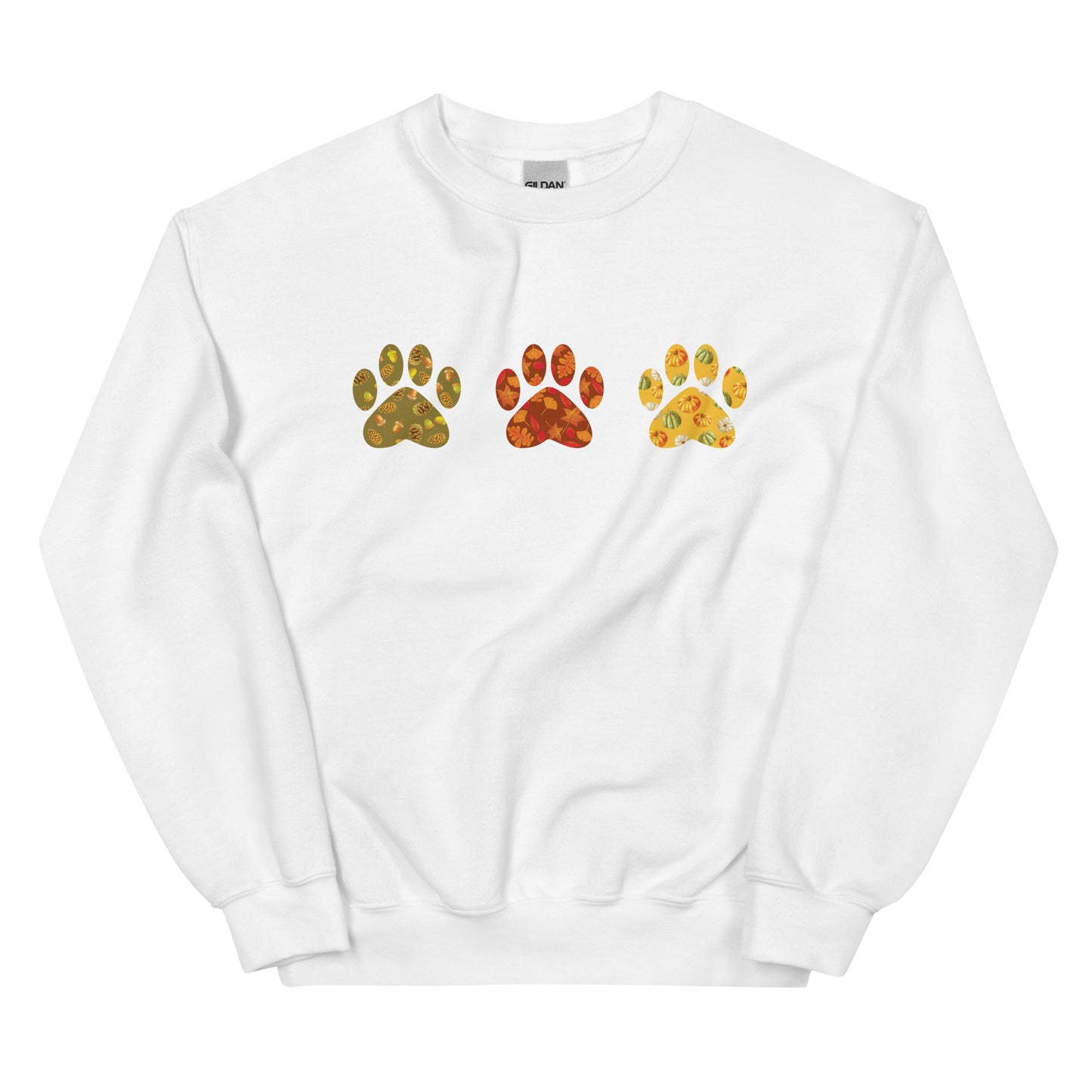 Festive Fall Paw Prints Crewneck Sweatshirt