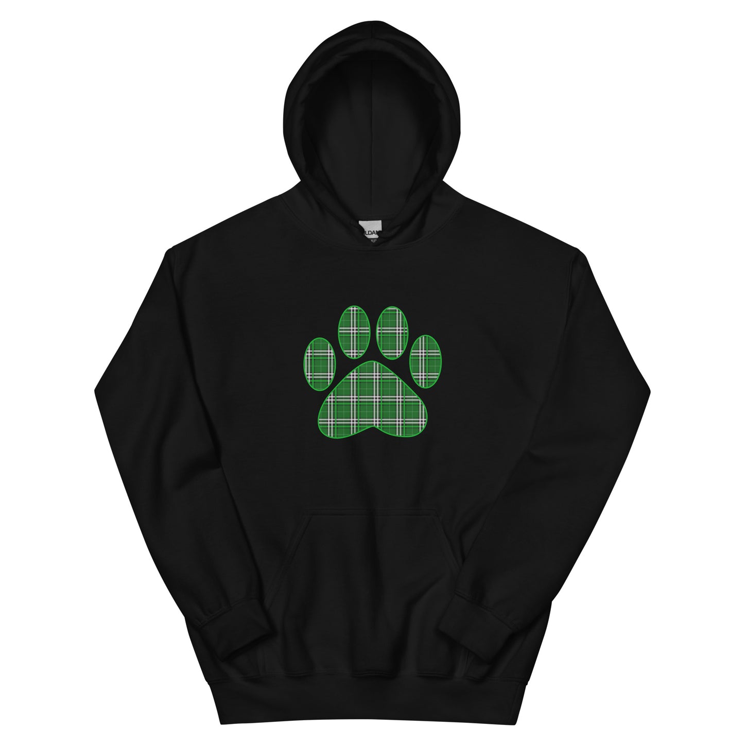 St. Patty's Paw Print Plaid Hoodie