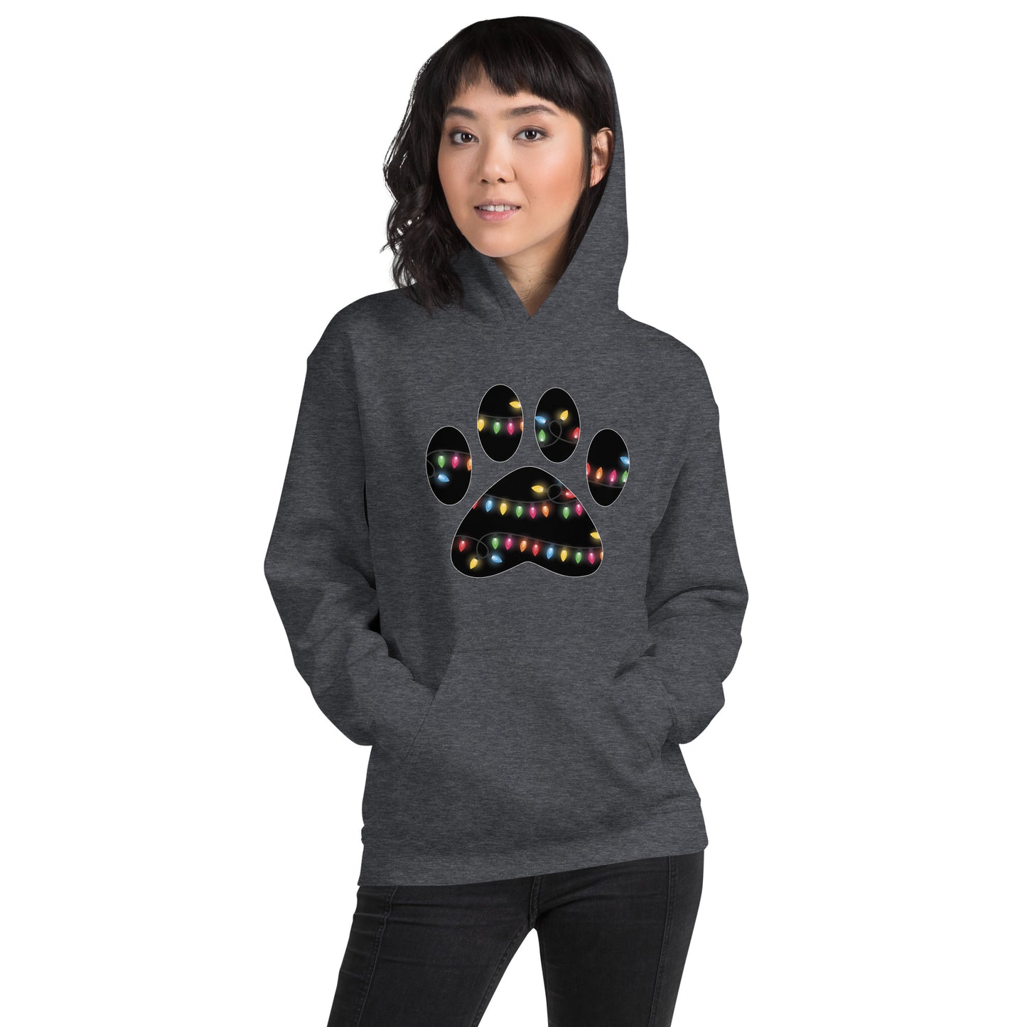 Christmas Lights Paw Print Hoodie