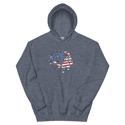 Star Spangled Paw Print Love Hoodie