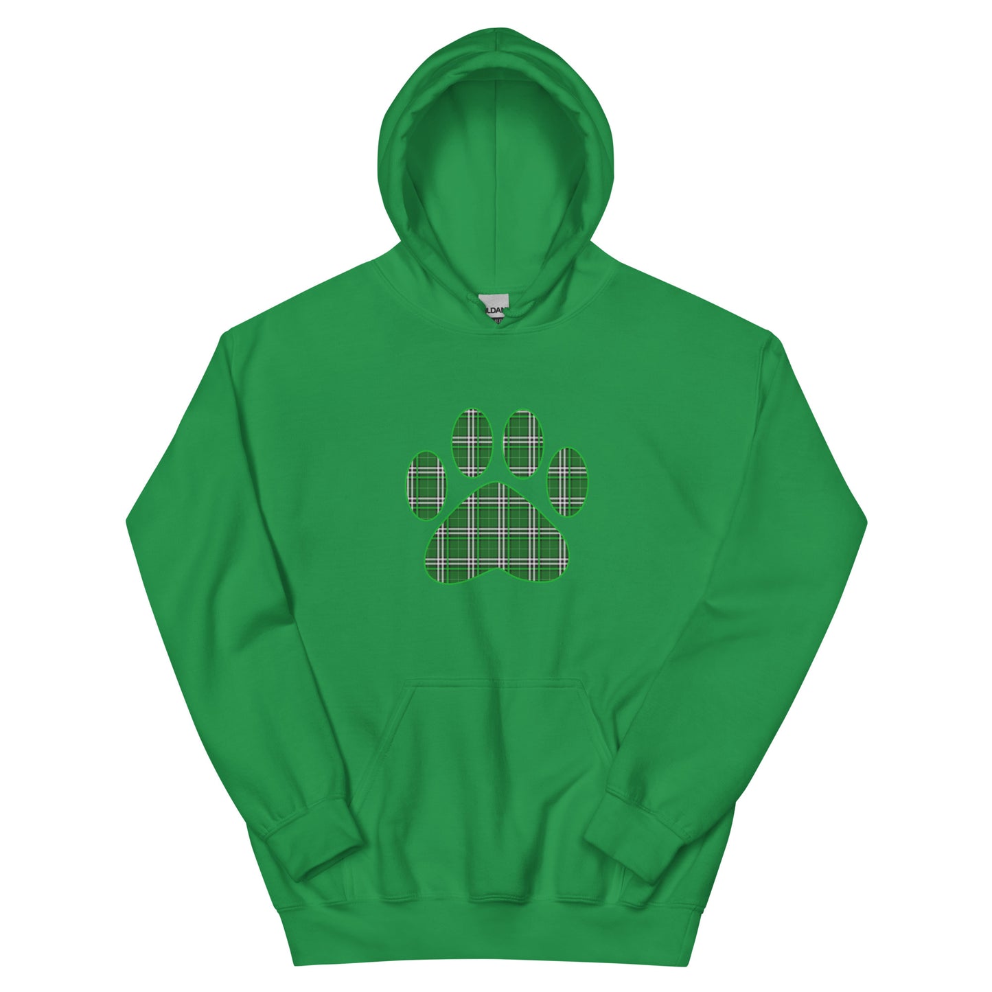 St. Patty's Paw Print Plaid Hoodie