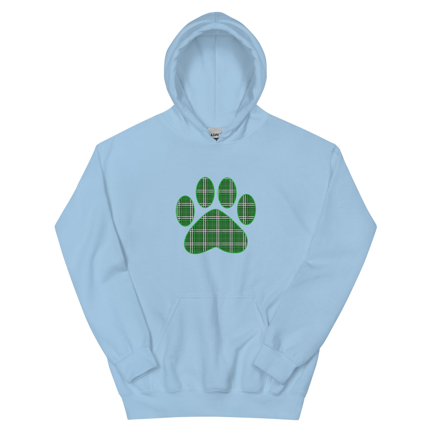 St. Patty's Paw Print Plaid Hoodie