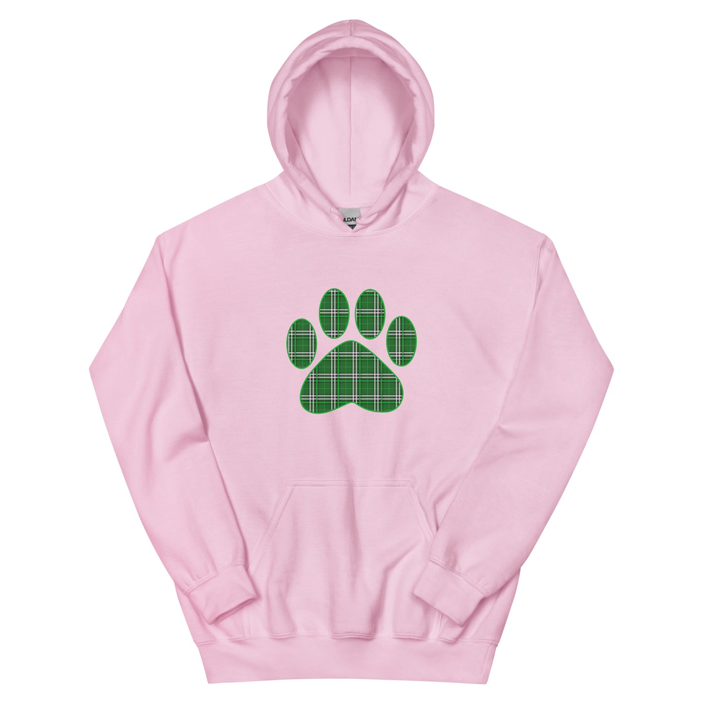 St. Patty's Paw Print Plaid Hoodie