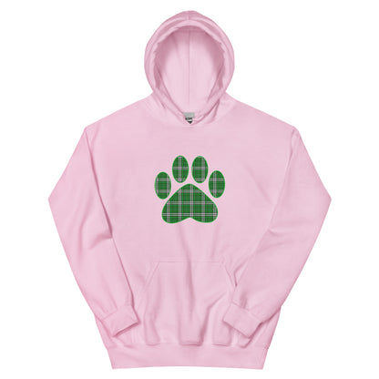 St. Patty's Paw Print Plaid Hoodie