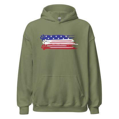 Painted Flag Paw Prints Hoodie