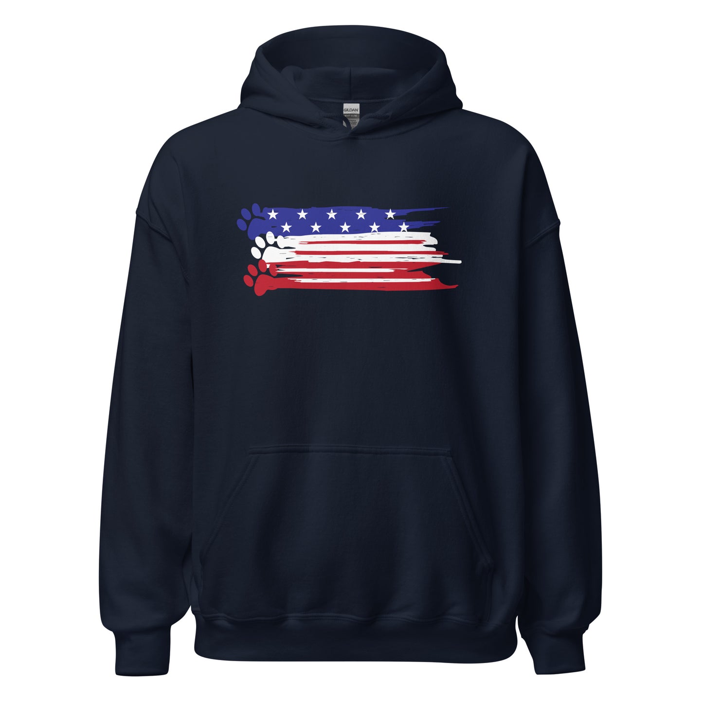 Painted Flag Paw Prints Hoodie