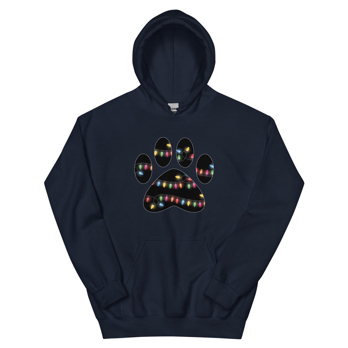 Christmas Lights Paw Print Hoodie