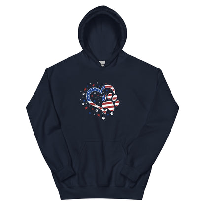 Star Spangled Paw Print Love Hoodie