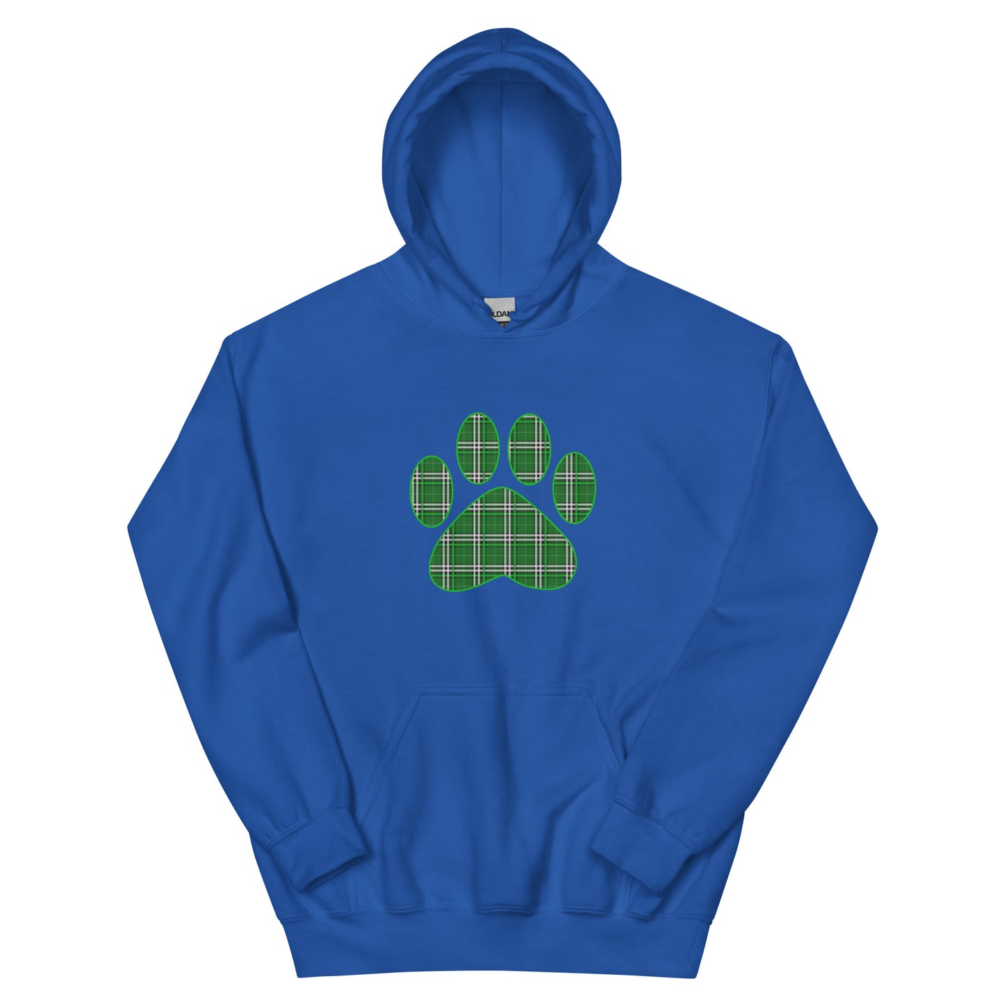 St. Patty's Paw Print Plaid Hoodie