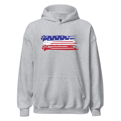 Painted Flag Paw Prints Hoodie