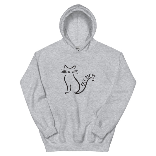 Cat Mom Outlined Hoodie