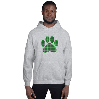 St. Patty's Paw Print Plaid Hoodie