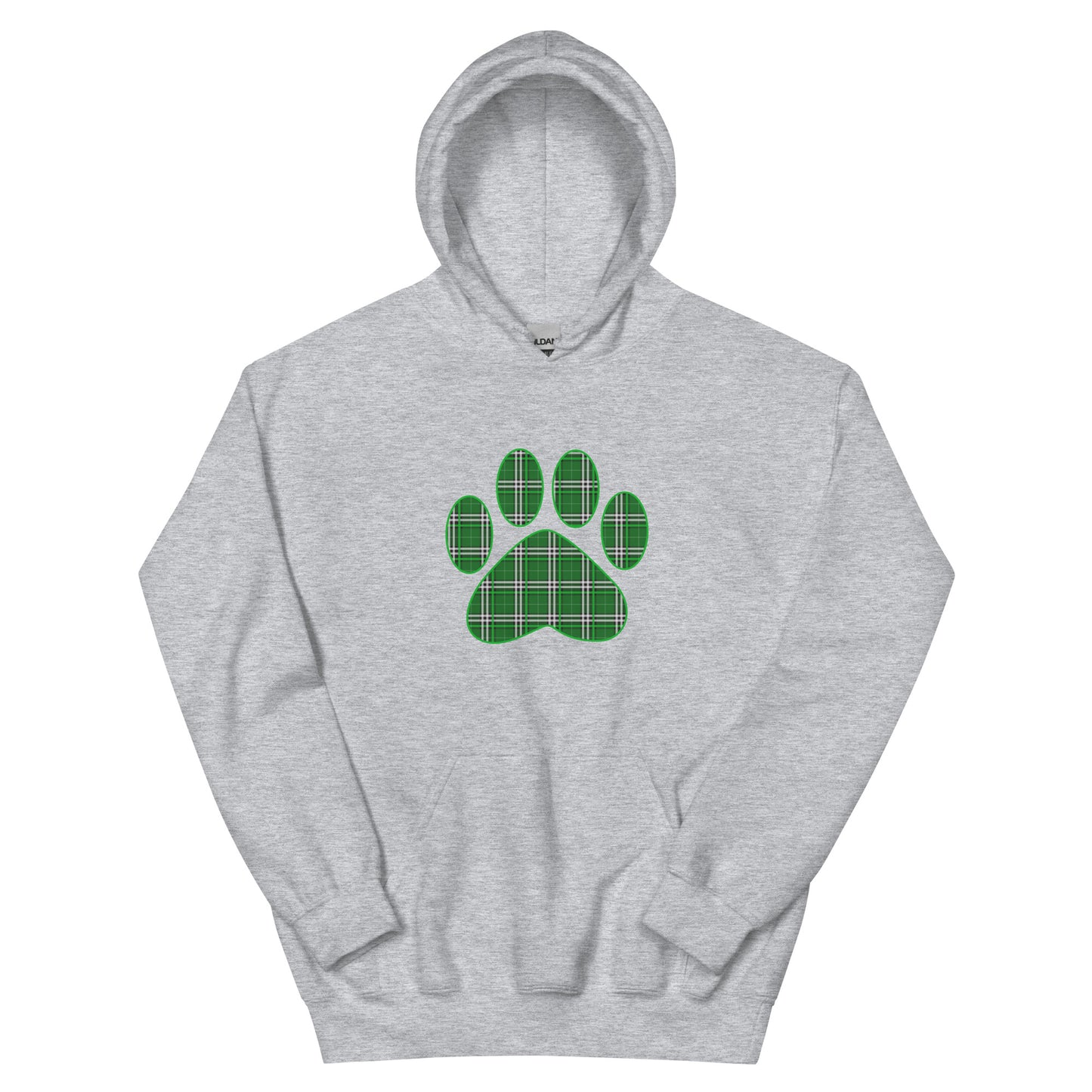 St. Patty's Paw Print Plaid Hoodie