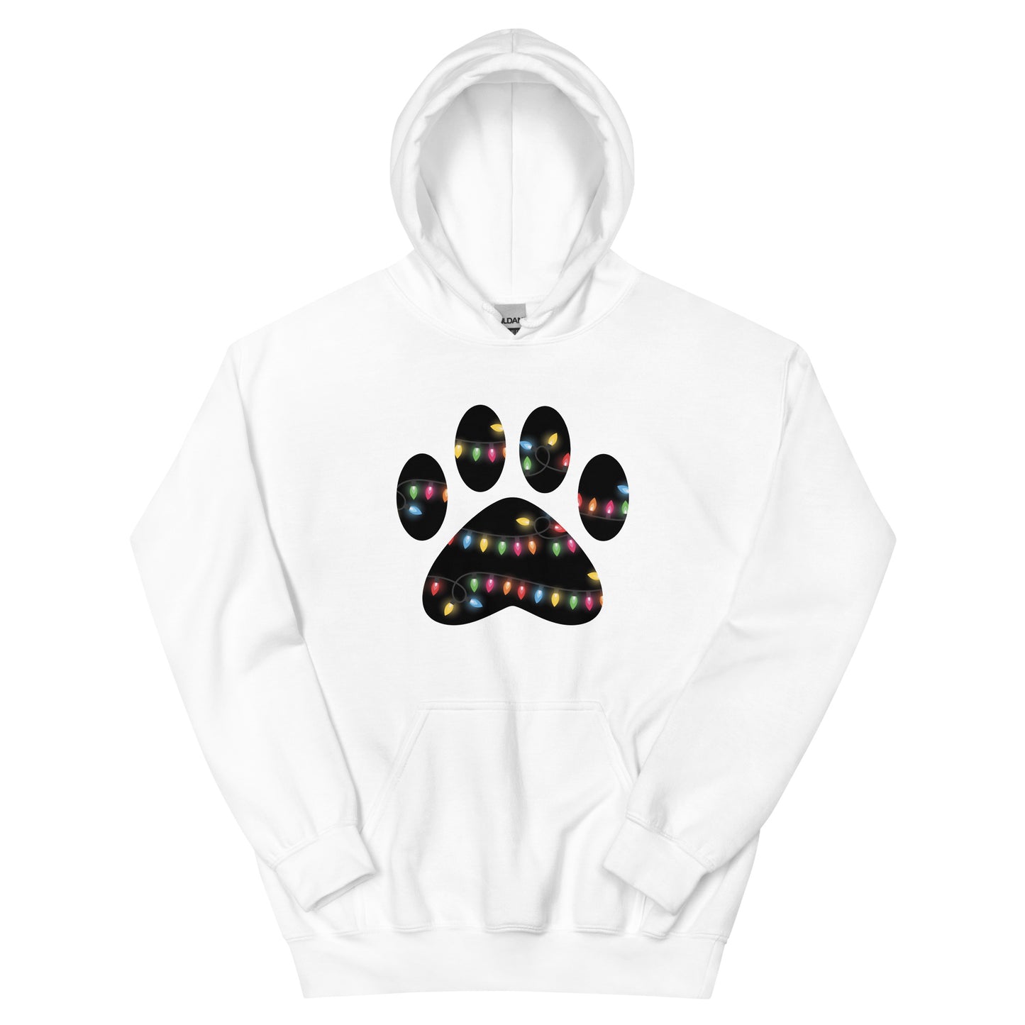 Christmas Lights Paw Print Hoodie