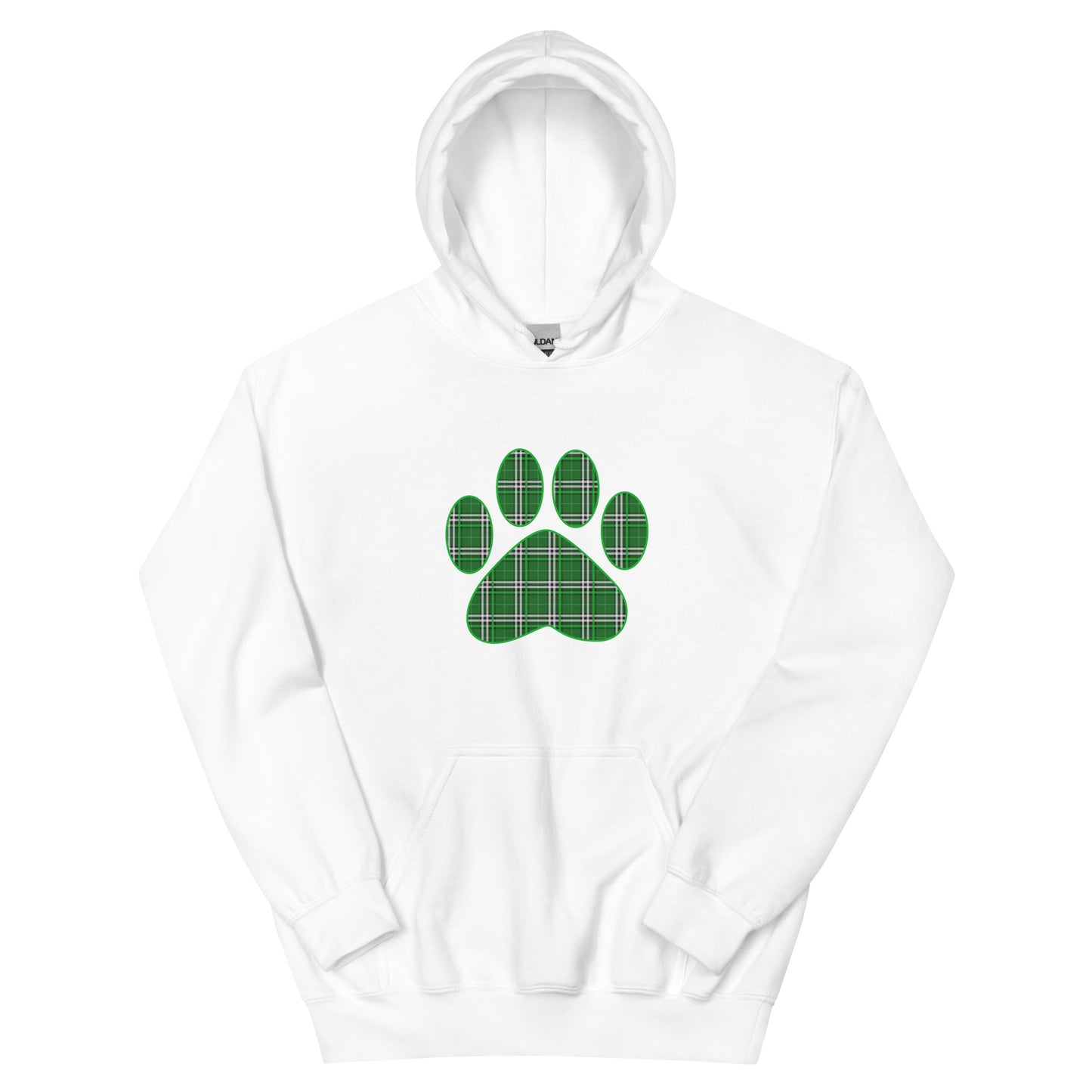 St. Patty's Paw Print Plaid Hoodie