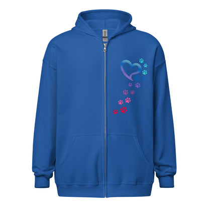 Rainbow Paws To My Heart Heavy Blend Zip Hoodie