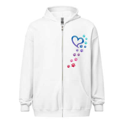 Rainbow Paws To My Heart Heavy Blend Zip Hoodie