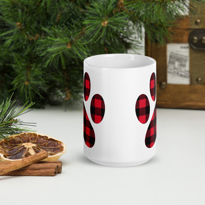 Gingham Paw Print Mug