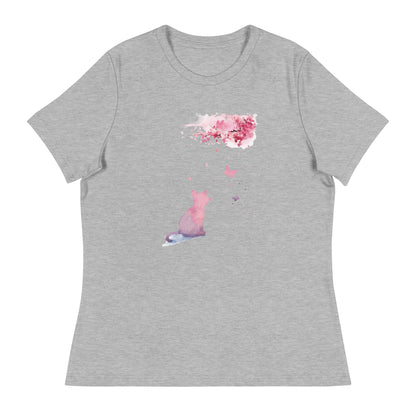 Cherry Blossom Kitten Women's Relaxed T-Shirt