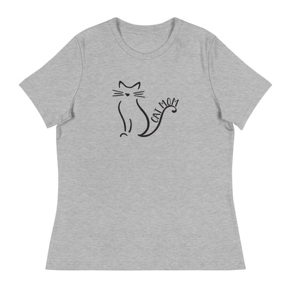 Cat Mom Outlined Women's Relaxed T-Shirt