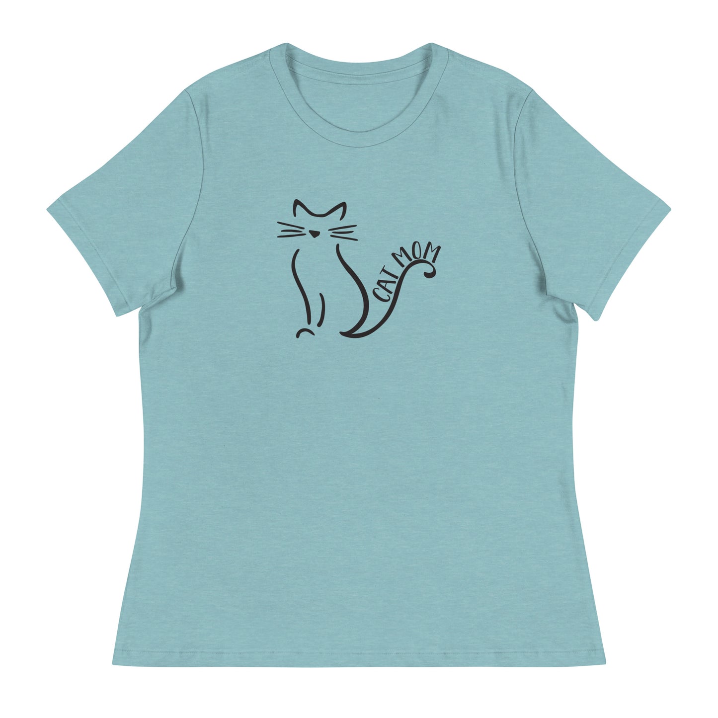 Cat Mom Outlined Women's Relaxed T-Shirt