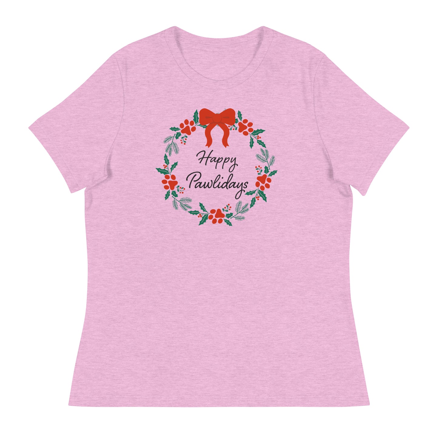 Happy Pawlidays Wreath Women's Relaxed T-Shirt