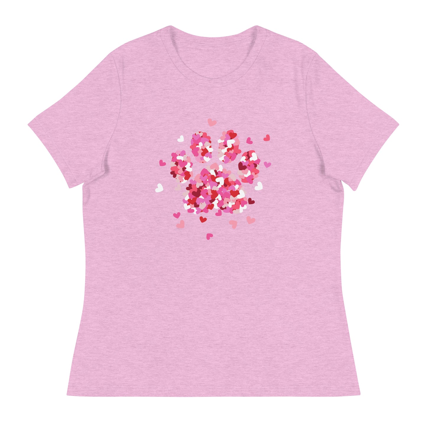 Pink Paw Print of Hearts Women's Relaxed T-Shirt