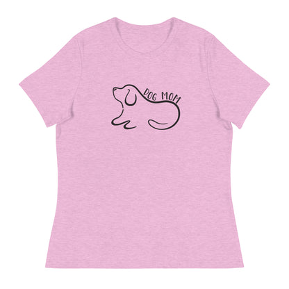 Dog Mom Outlined Women's Relaxed T-Shirt