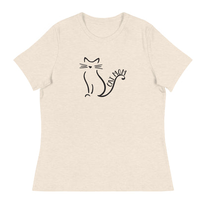 Cat Mom Outlined Women's Relaxed T-Shirt