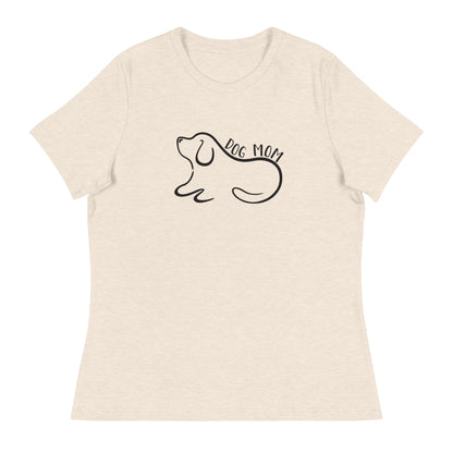 Dog Mom Outlined Women's Relaxed T-Shirt