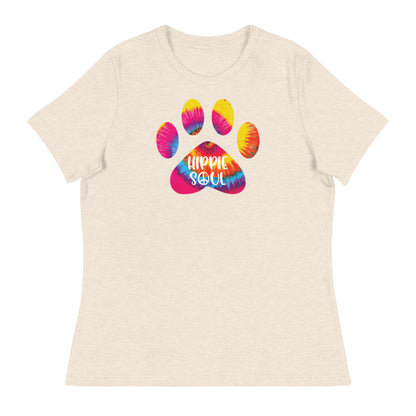 Hippie Soul Paw Print Women's Relaxed T-Shirt