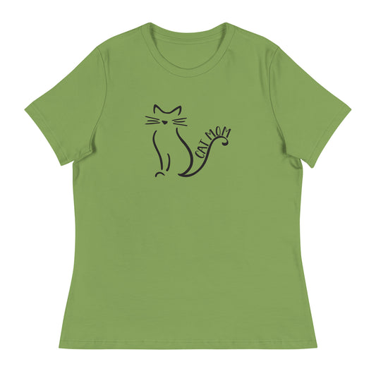 Cat Mom Outlined Women's Relaxed T-Shirt