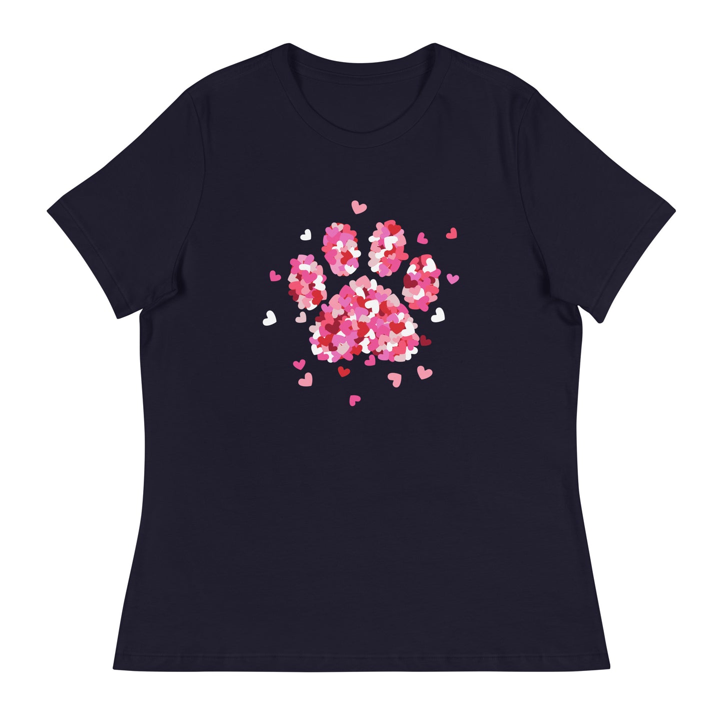 Pink Paw Print of Hearts Women's Relaxed T-Shirt