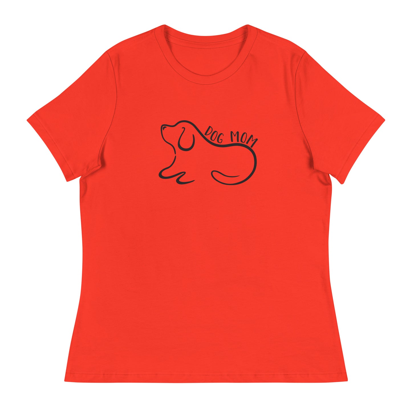 Dog Mom Outlined Women's Relaxed T-Shirt