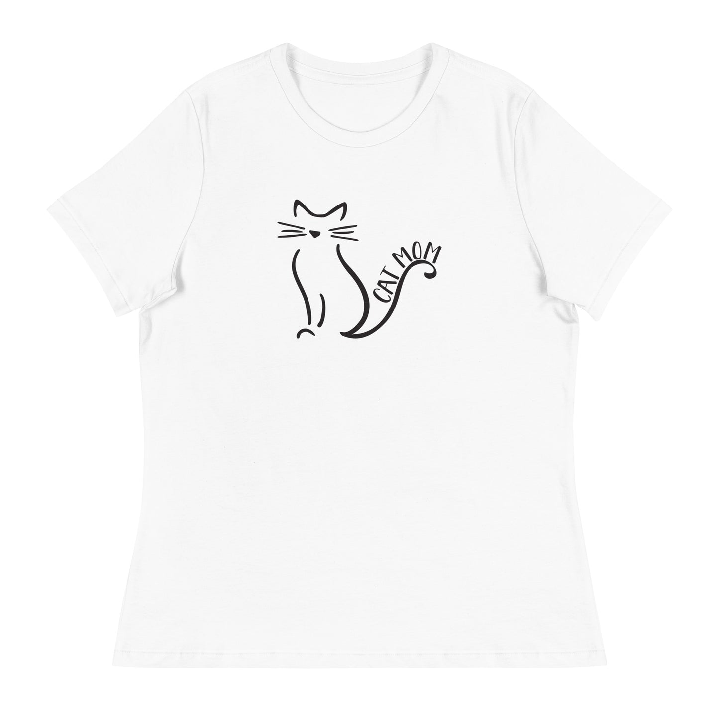 Cat Mom Outlined Women's Relaxed T-Shirt