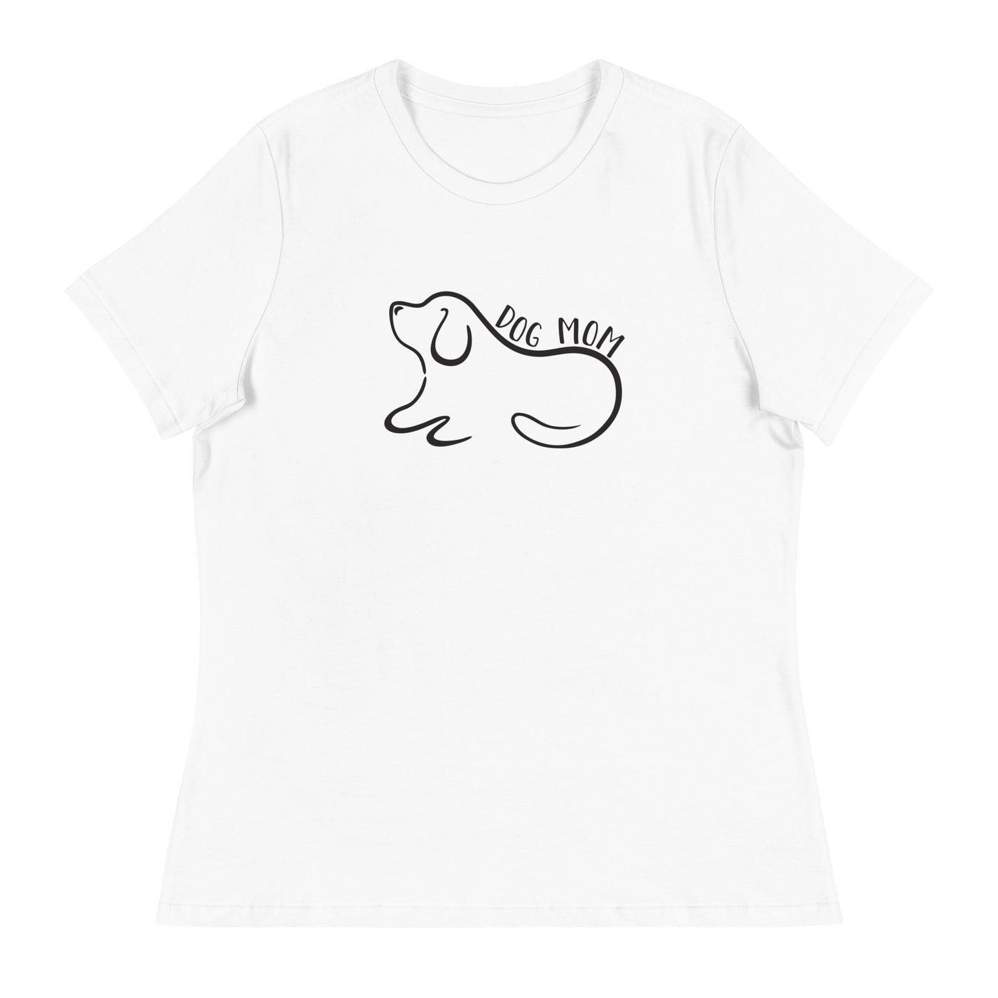 Dog Mom Outlined Women's Relaxed T-Shirt