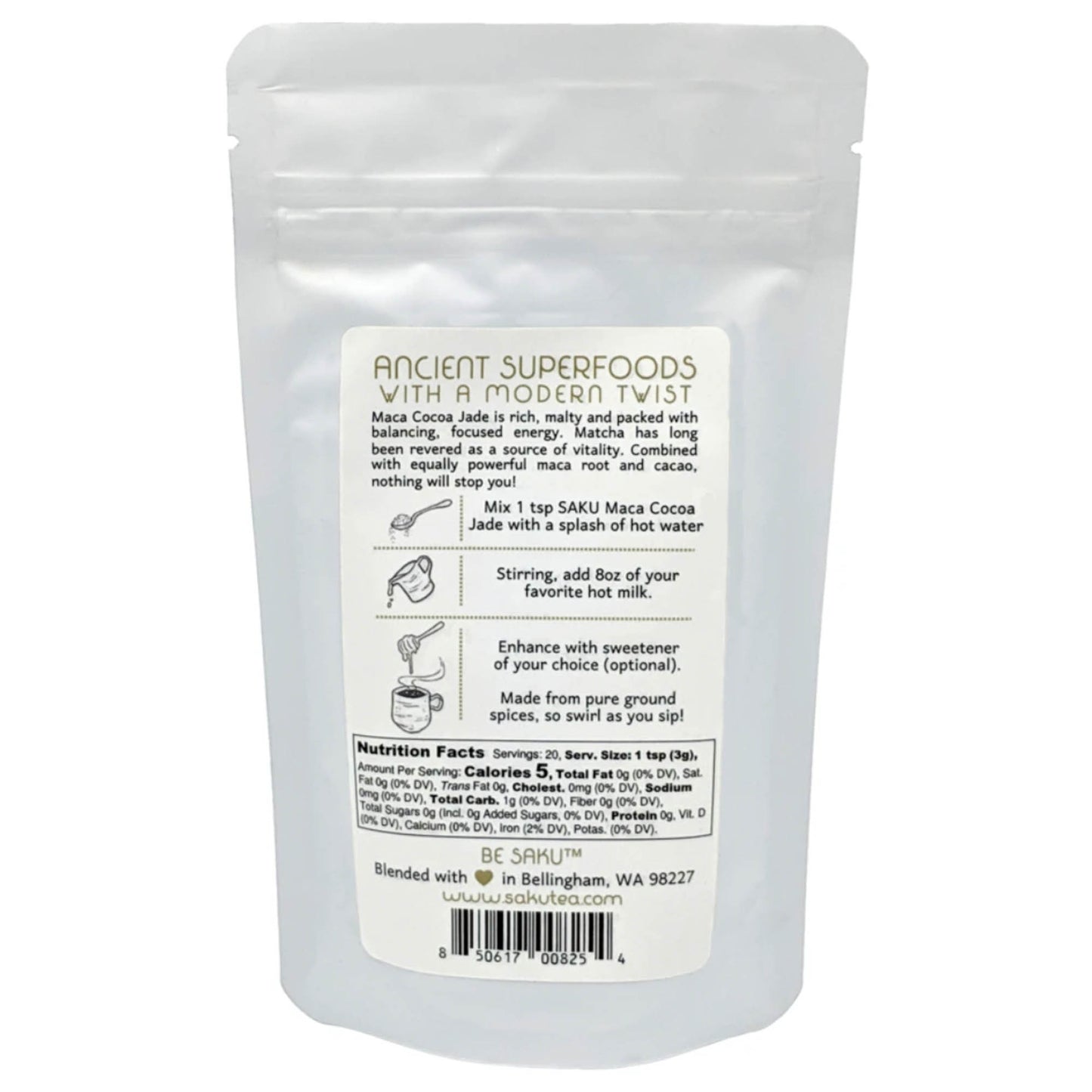 Maca Cocoa Jade Matcha Latte Blend Tea