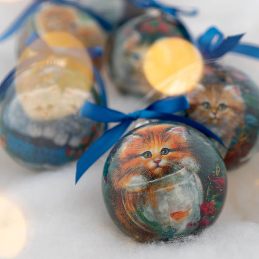 Precious Pets Shatterproof Christmas Ornaments - Set of 6