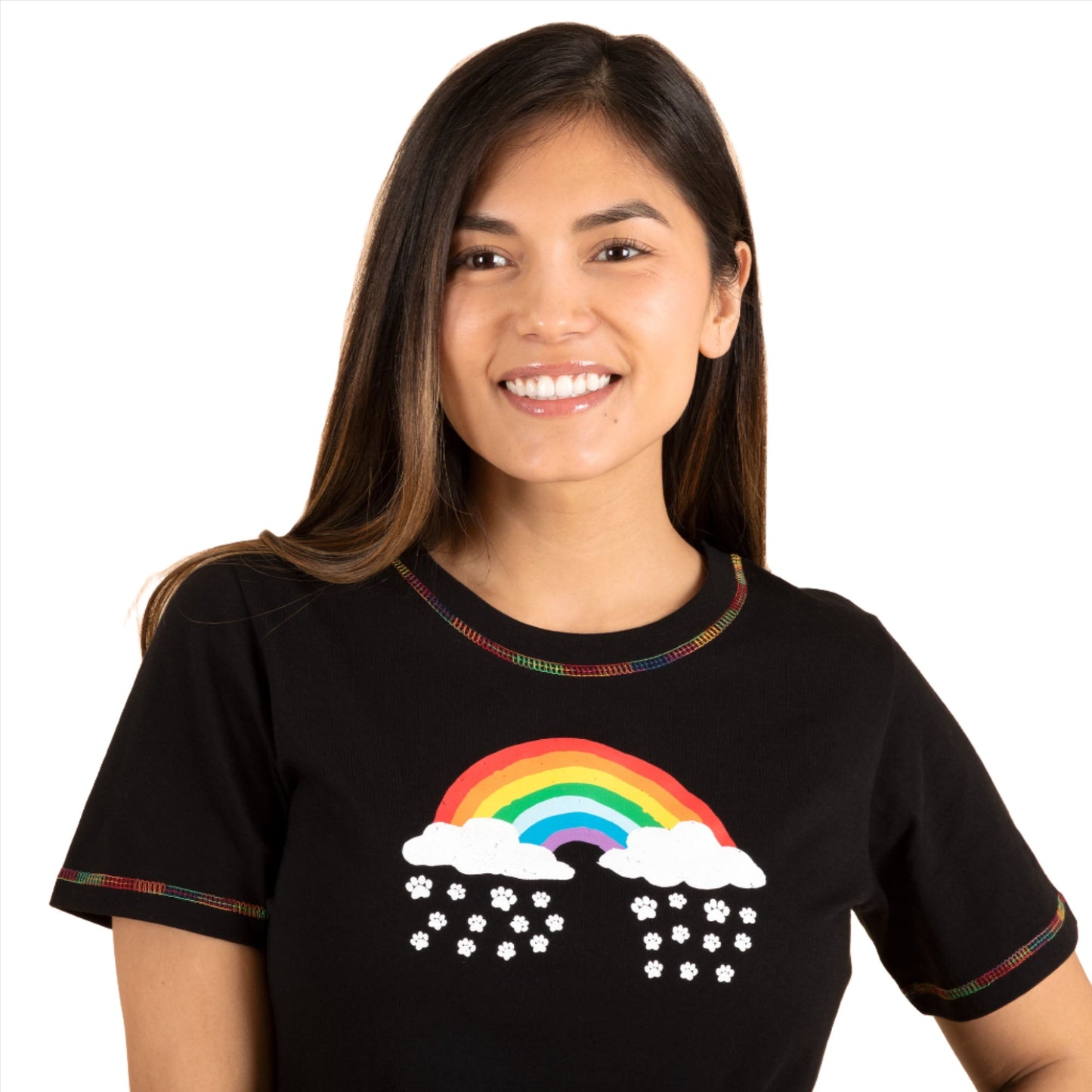Paw Print Rainbow Short Sleeve T-Shirt