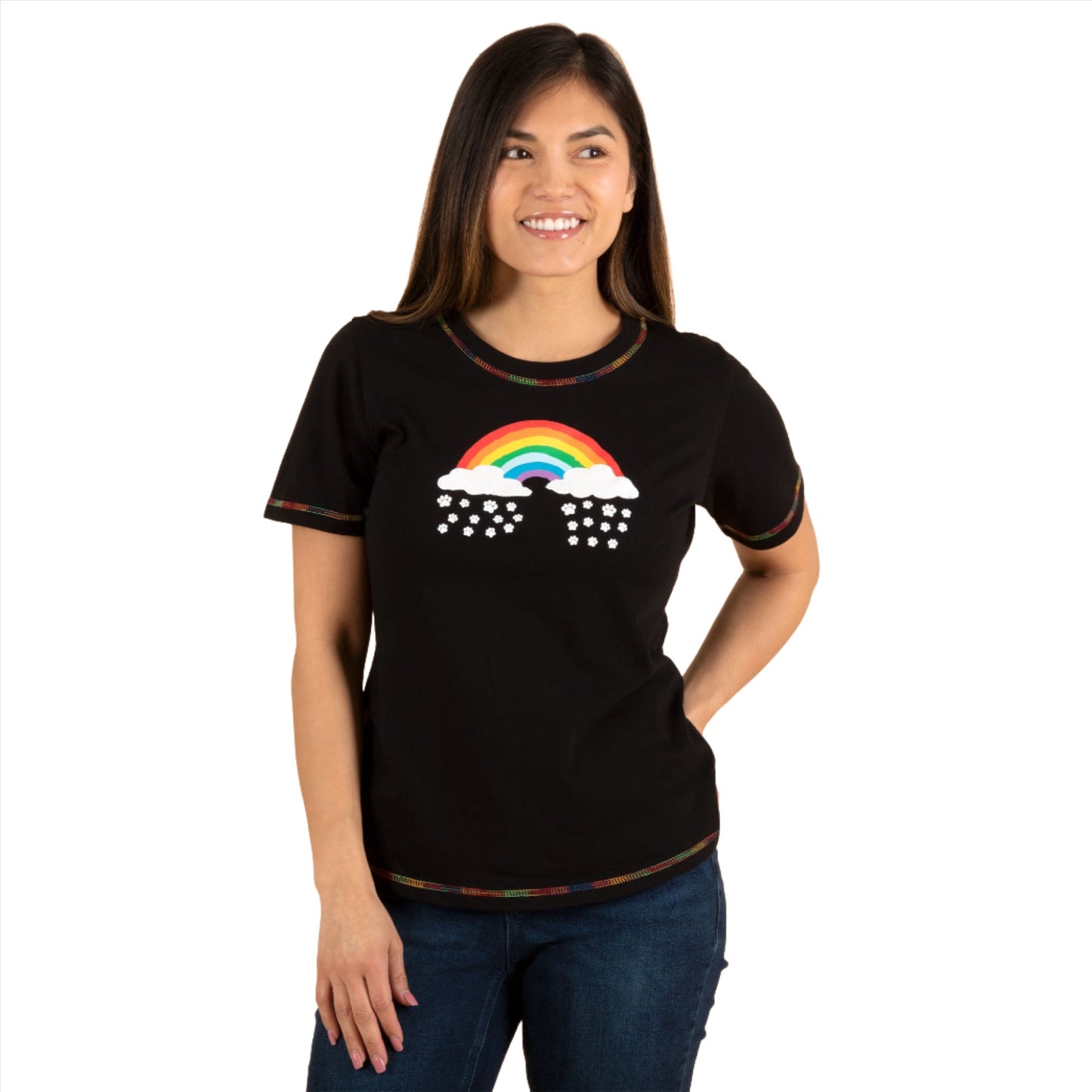 Paw Print Rainbow Short Sleeve T-Shirt