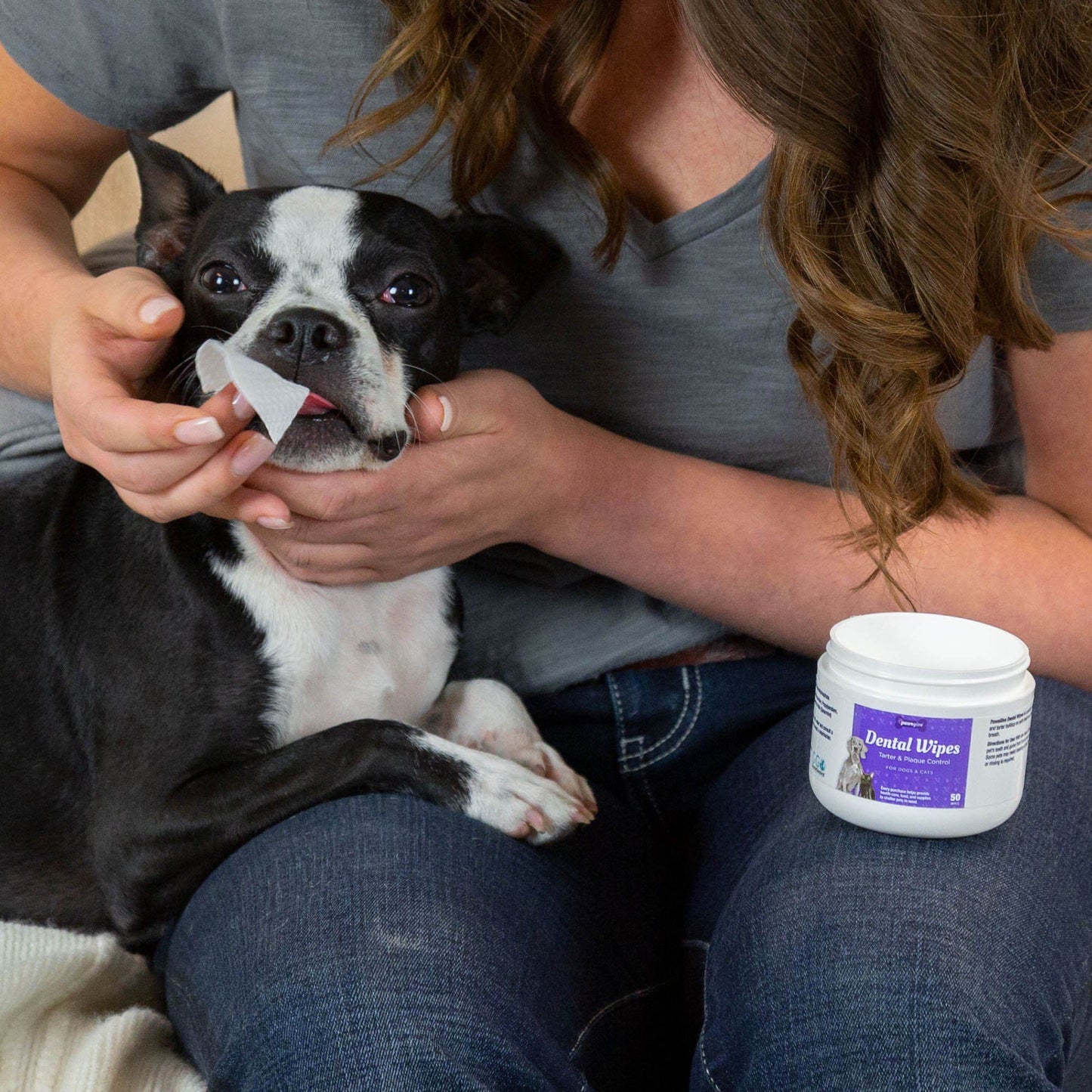 PawsGive - PawsGive Dental Wipes For Dogs To Reduce Tartar, Plaque And Bad Breath, 50 Wipes