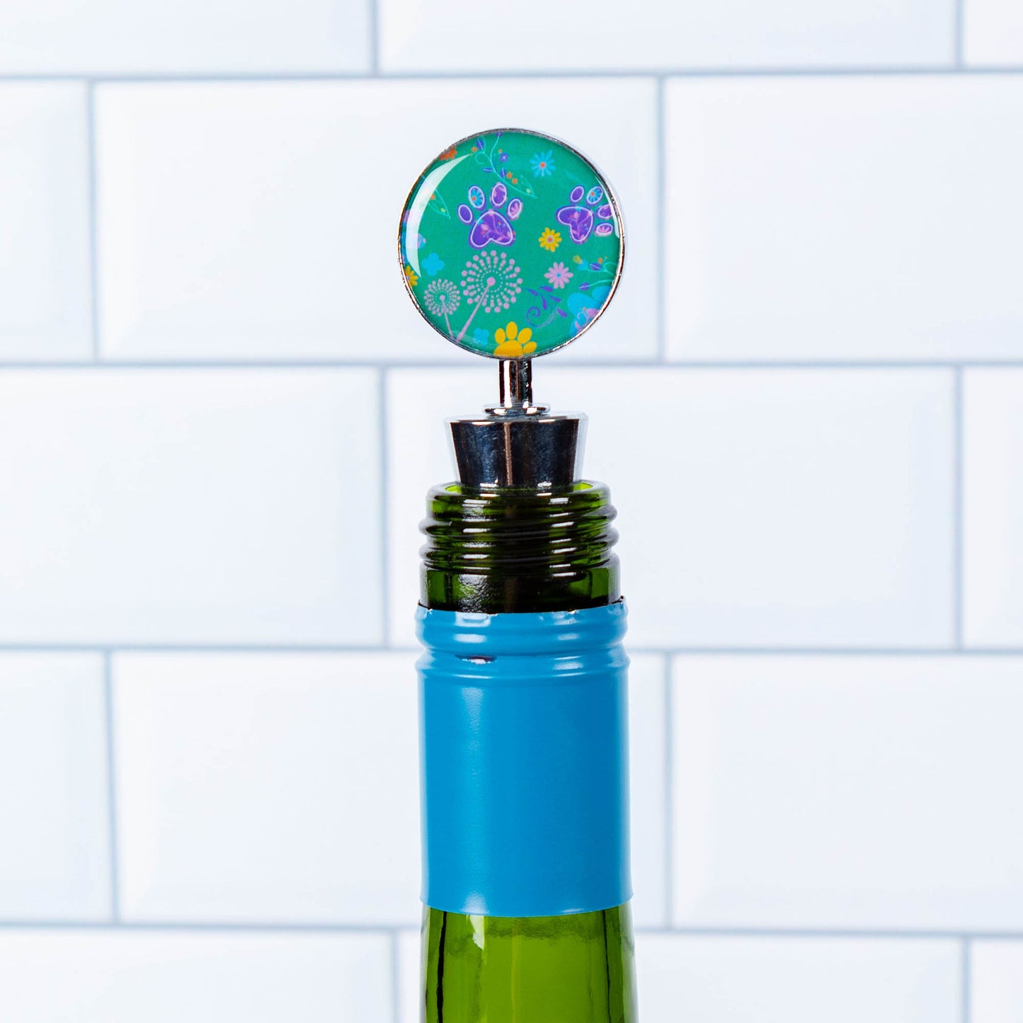 Fields of Flowers Paws Wine Stopper - Set of 2