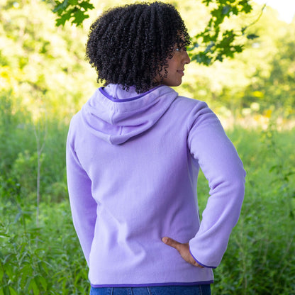 Purple Paw Trimmed Polar Fleece Hooded Jacket