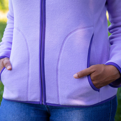 Purple Paw Trimmed Polar Fleece Hooded Jacket