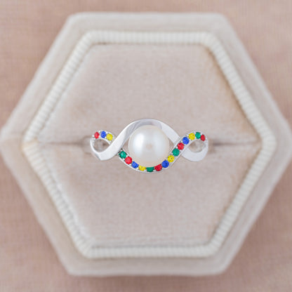 Infinite Hope&trade; Sterling & Pearl Autism Awareness Ring