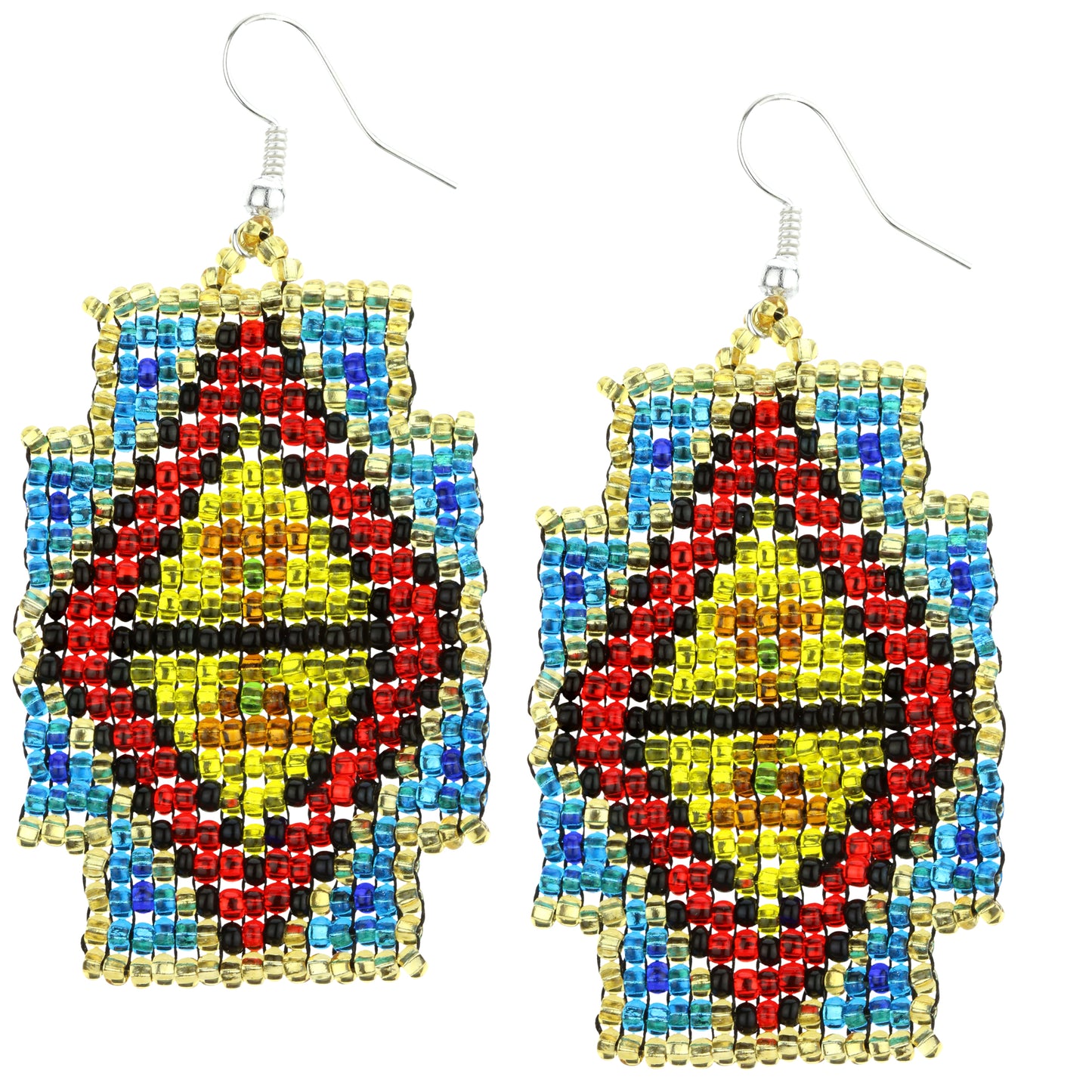 Mayan Pyramid Beaded Earrings