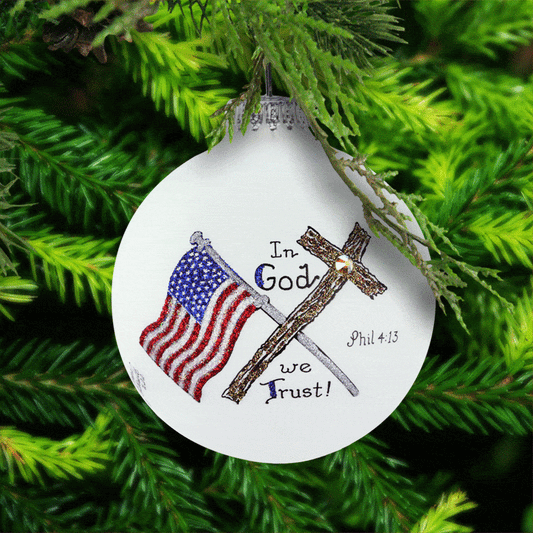 In God We Trust Glass Ornament