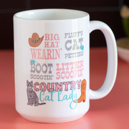 Boot Scootin' Country Cat Lady Mug