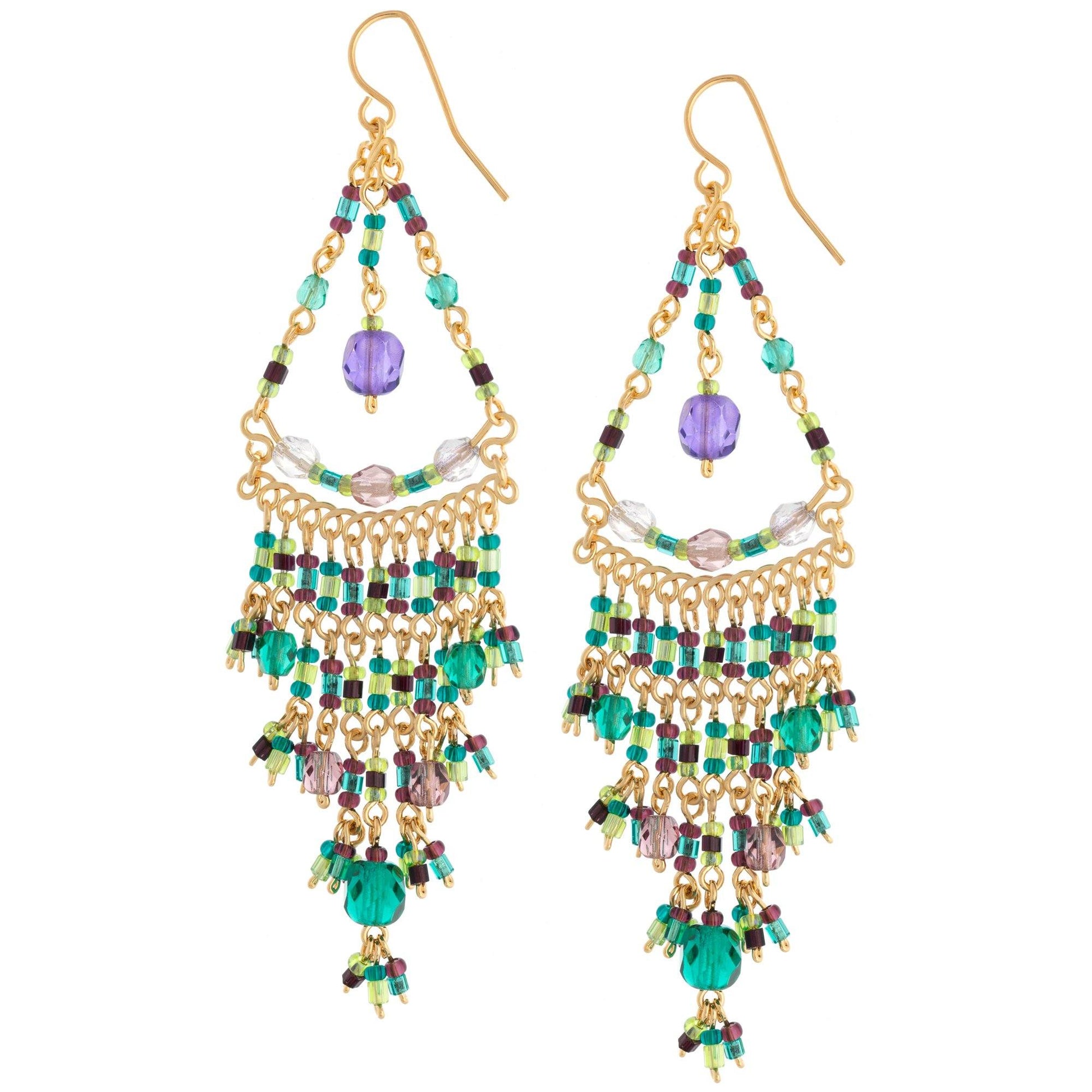 Dazzling Beaded Chandelier Earrings